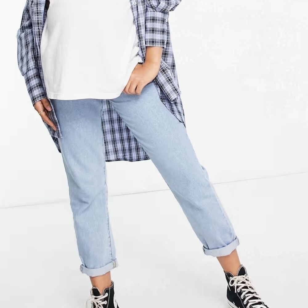 ASOS Don't Think Twice Maternity Slim Mom Jean Light Blue  Size 10